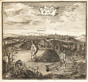 Jardineros preparando el suelo para sembrar, pub. Erfurt en Turingia, 1753-55